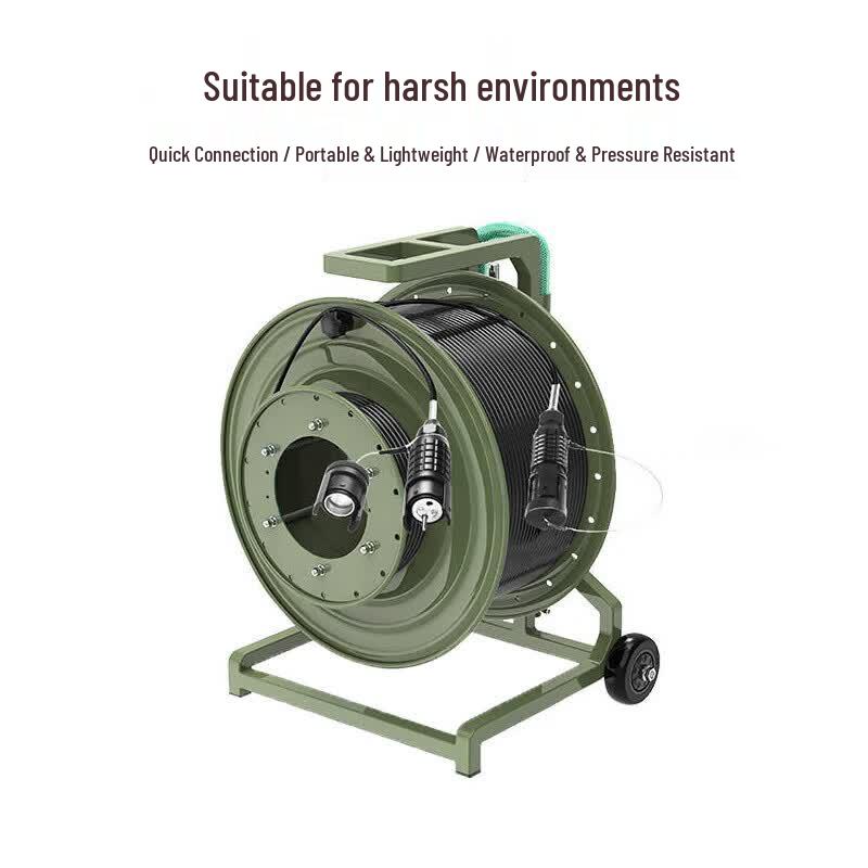 500M Single-Mode Dual-Core Tactical Outdoor Fiber Optic Cable with Reel