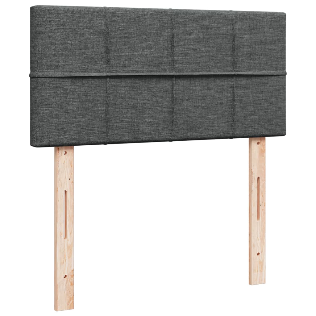 Vidaxl Łóżko Kontynentalne Z Materacem, Ciemnoszara Tkanina 90X200 Cm
