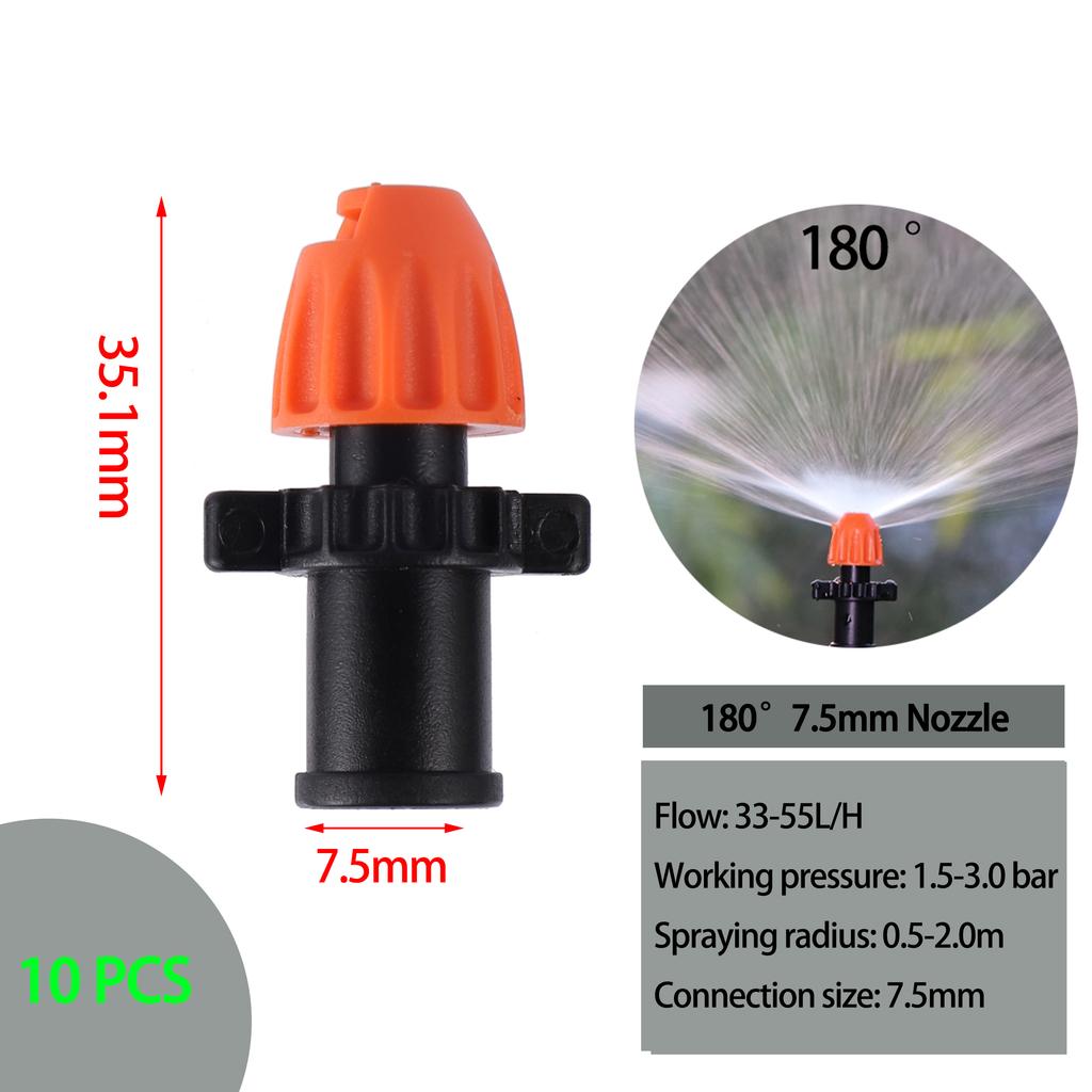 7.5mm 360 Degree Rotating Sprinkler Greenhouse Drip Irrigation Garden Irrigation Refraction Sprinkler Support Pile Accessories
