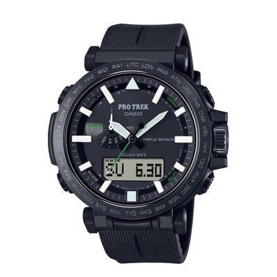 Мужские часы Casio Pro Trek PRW-6621Y-1JF, Черный/Зеленый, Радиоуправляемые, На солнечных батареях