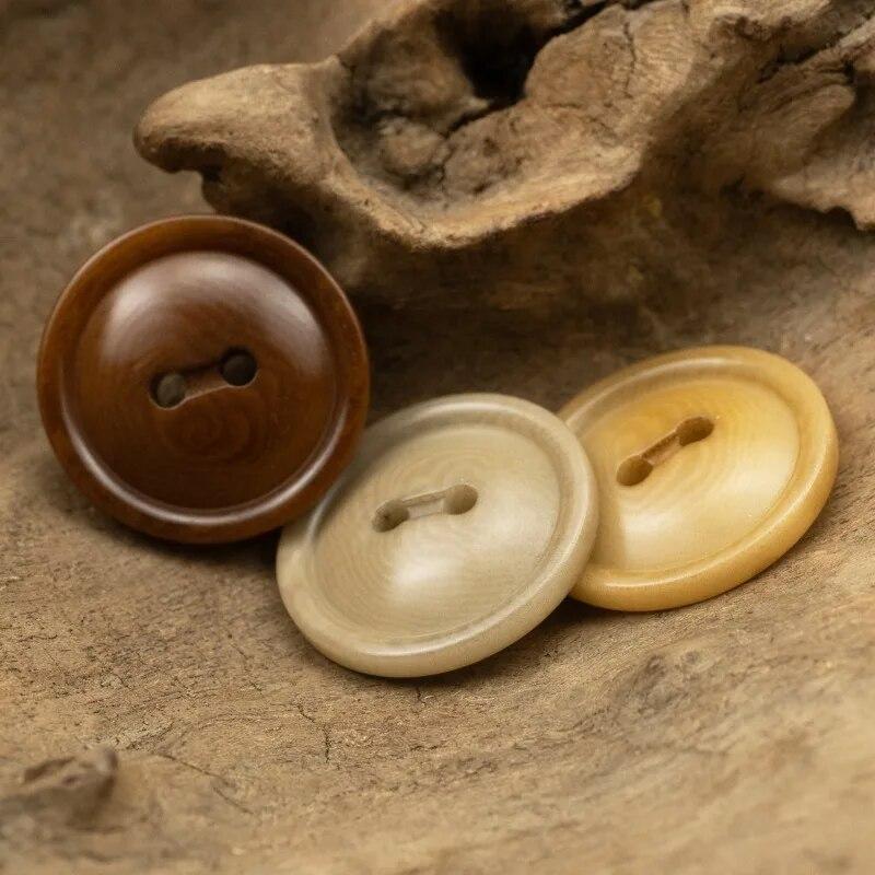 10 шт. деревянные пуговицы, круглые пуговицы с 2/4 отверстиями, полированные пуговицы с гладкой поверхностью, модные аксессуары для одежды