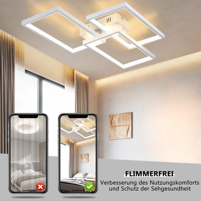 Plafonnier LED salon NETTLIFE 80 cm 72W Dimmable (télécommande)