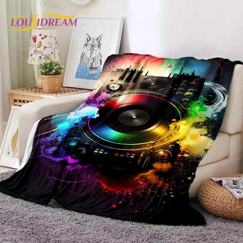 Виниловая пластинка музыка диджей экран лента мягкое фланелевое одеяло для кровати спальни дивана пикника, плед для укрытия на открытом воздухе отдых подарок