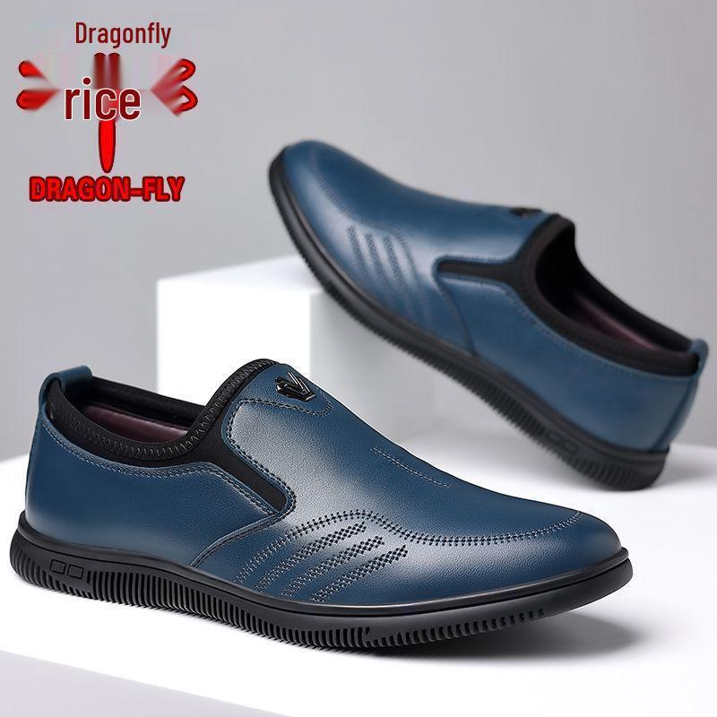 Мужские мокасины Qingting из натуральной кожи в стиле Business Casual - Мягкие, износостойкие, корейский стиль