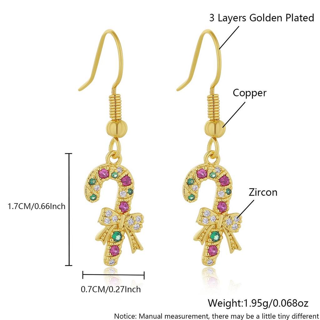 18K Gold-Plated Christmas Earrings: Snowman, Snowflake, Tree & Hat Studs