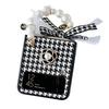 Black and White Houndstooth Light Luxury Style Mobile Phone Case for Korea for Samsung Zflip4 Women's Folding Clamshell Portable Camellia