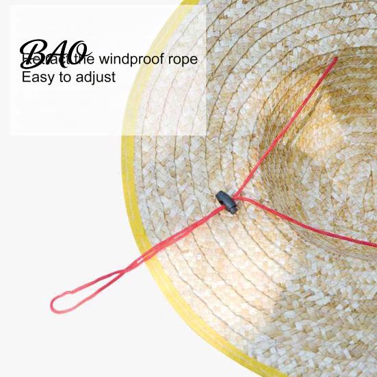 Comfortable Summer Hat Sun Protection Large Straw Hat, Lightweight Breathable Natural Adjustable Strap Wide Brim for Outdoor Work Farm Use