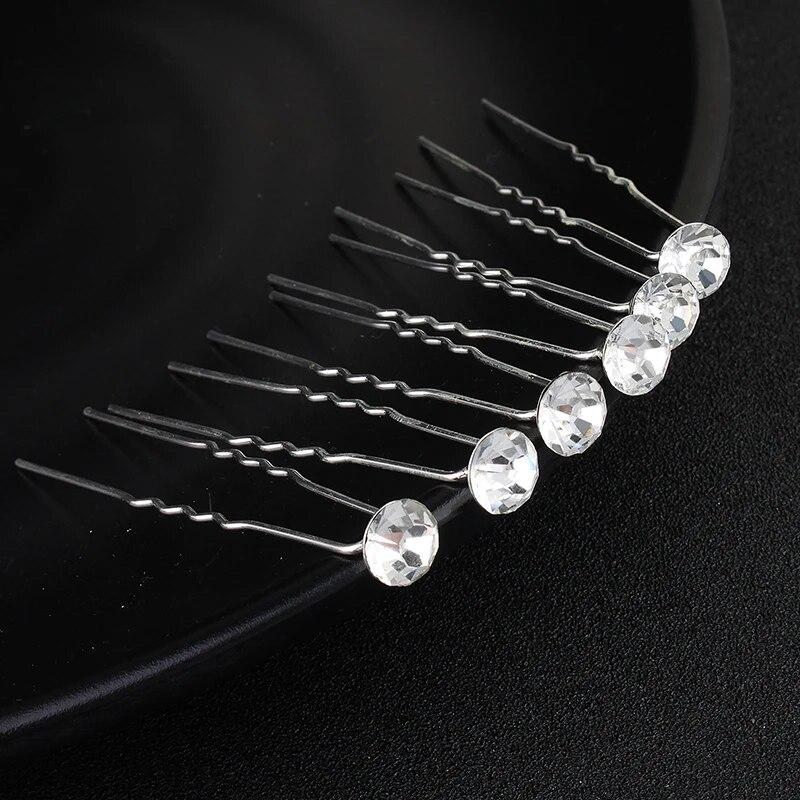 6PCS Popular Handmade Wedding Hair Pins Bridal Crystal Pearl Flower Hair Clip Bridal Hair Jewelry Accessories