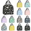 Custom Daisy Floral Lunch Bag Women Cooler Thermal Insulated Daisies Flower Lunch Box for Kids School Work Picnic Food Tote Bags