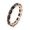 Gothic Style Full Black Zircon Fashion Women Rings Light Luxury Party Daily Jewelry