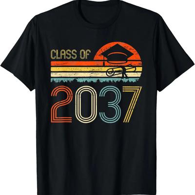 Выпуск 2037 года Дошкольный Расти со мной Выпускной Мальчики Девочки Футболка