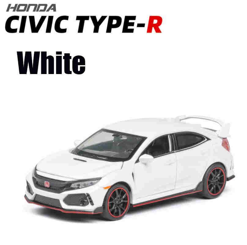 FIQ1 1:32 Honda CIVIC TYPE-R Alloy Diecast Toy Cars Model Simulated with Sound Light Vehicles Collection Toys Children Birthday Gifts