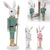 Пасхальный кролик Щелкунчик смоляная фигурка кролика скульптура праздничная кукла Щелкунчик фигурка для украшения домашнего стола