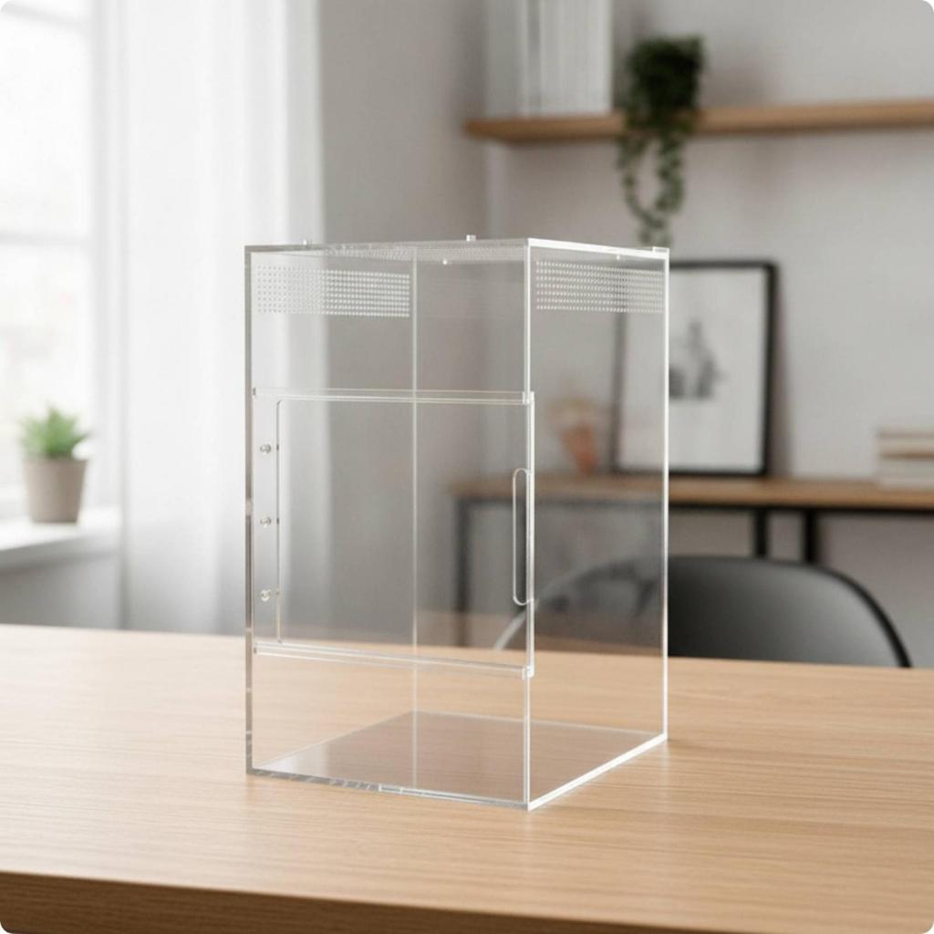 Reptile Enclosure Vertical Acrylic Terrarium Climbing Pet Box Easy Access Tank