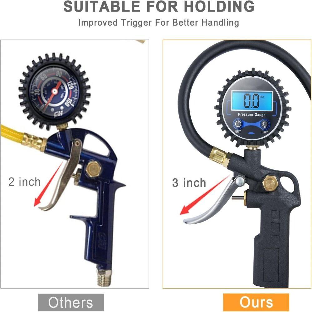 Compressor Accessories Digital Tire Pressure Gauge 0.1 Display Resolution Digital Tire Tester  SUV