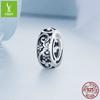 Vintage Streamer Diy Bracelet Bead Spacer Accessories, Hollow Pattern S925 Silver Loose Beads Bsc639