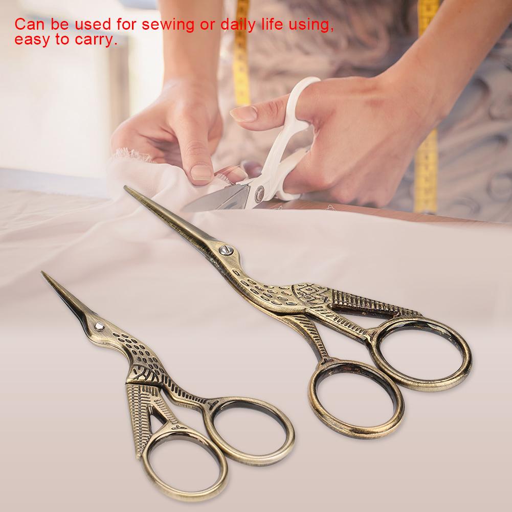 Stainless Steel Cutting Crane Sewing Scissors, Retro Bronze, with Two Sizes,   and Practical