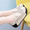 Ladies Platform Loafers Casual Elegant Black Cow Leather Women Summer Height Increase Thick Sole Shake Shoe