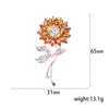 Fashion Personality Temperament Simple Sunflower Brooch Rhinestone Sun Flower Brooch Accessories