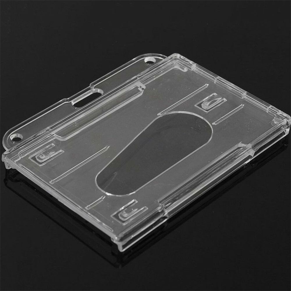 10Pcs Light Weight Plastic Clear Pass Badge ID Card Card Holder Cover Case Enclosed Oyster