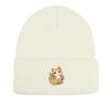Cat Fruit Print Knit Cap Beanie, Skullies Beanies Winter Stretchy Sporting Bonnet Knitted Hat Beanie