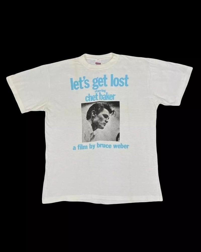 Винтажная футболка Let's Get Lost 1988 от Брюса Вебера Винтажная футболка из фильма Унисекс