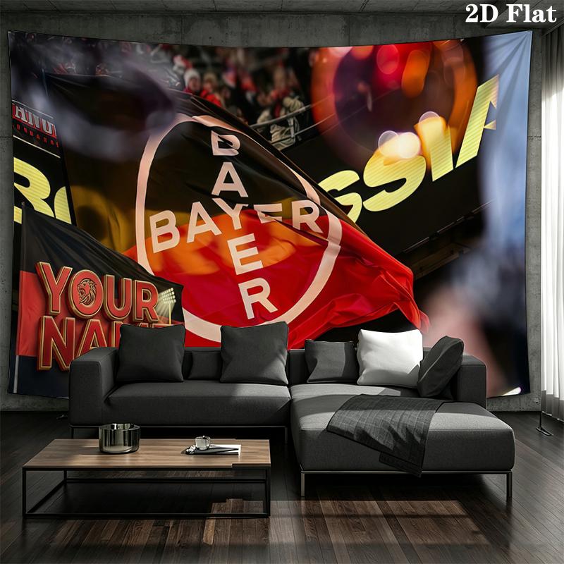 Custom Name,Bayer Leverkusen Wall tapestry, aesthetic printed fabric blanket, suitable for bedroom, living room, and home decor.