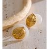 Yhpup Detachable Stainless Steel Resin Round Geometric Stud Earrings" 2 Ways to Wear "Stylish Unique Attractive Cheap Jewelry