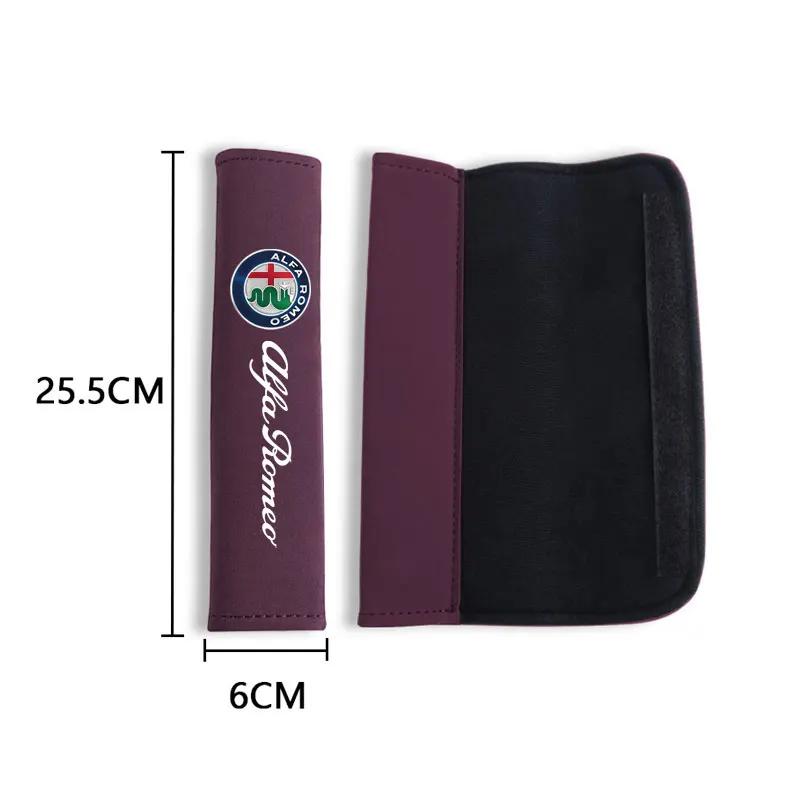 Car Stickers For Alfa Romeo Car Seat Belt Shoulder Pad Comfort Safety Belt Protective Cover For Alfa Romeo giulietta 159 mito gi