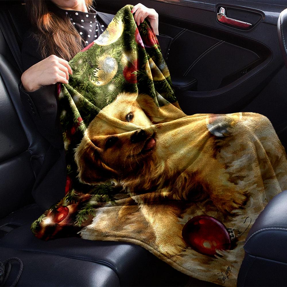 Golden Retriever Christmas Blanket Soft Throw Blanket For Home Bedroom Bed Sofa Travel Office Solid Christmas Blanket