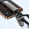 Зарядное устройство USB-A на USB-C 65 Вт 4 в 1, кабель-брелок, быстрая зарядка, кабель для передачи данных, светодиодный дисплей, 8-контактный/Type-C/USB-A/USB-C, портативный брелок