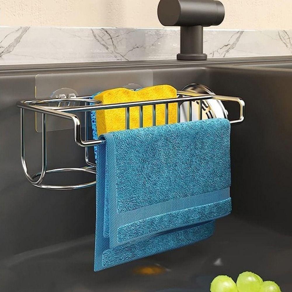 Stainless Steel Sponge Drainer Rack Hollowed Sponge Stand Sink Sponge Holder  Bathroom