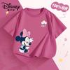 Disney Детская хлопковая футболка с коротким рукавом и мультяшным принтом для девочек