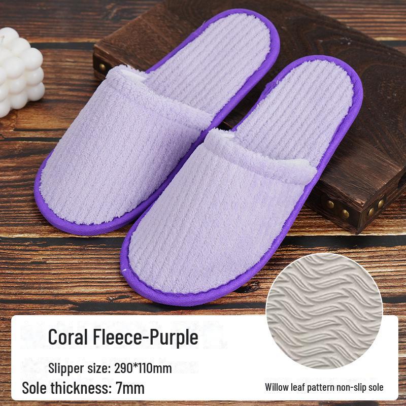 Plush Winter Non-Slip Disposable Slippers for Hotels & Homestays