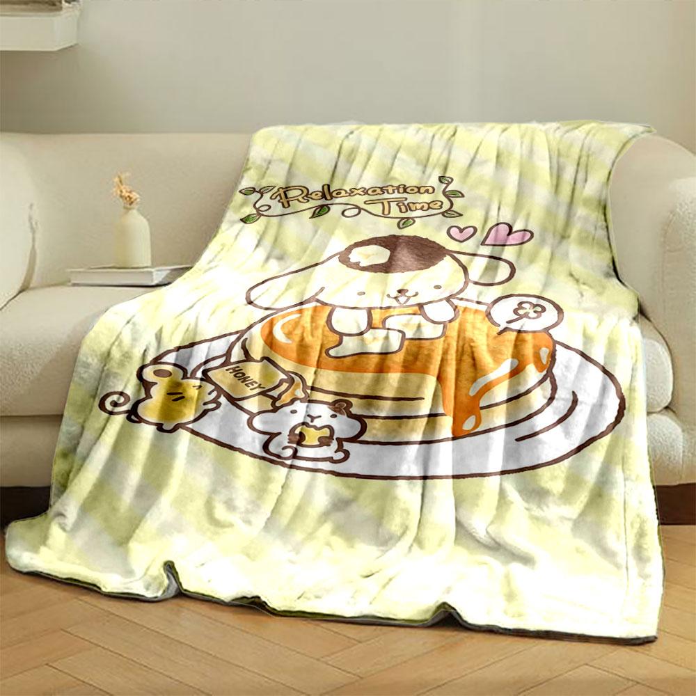 Cute animals with a pancake, honey, and "Relaxation Time" text above. for all seasons blanket lunch break throw gift