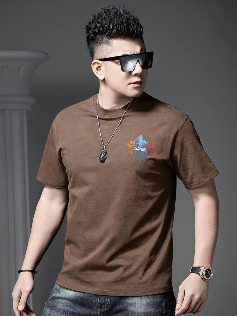European Men's Trendy Brand Embroidered Loose Short-Sleeve T-Shirt 2026 New Summer Fashion Casual Tee Half-Sleeve Top