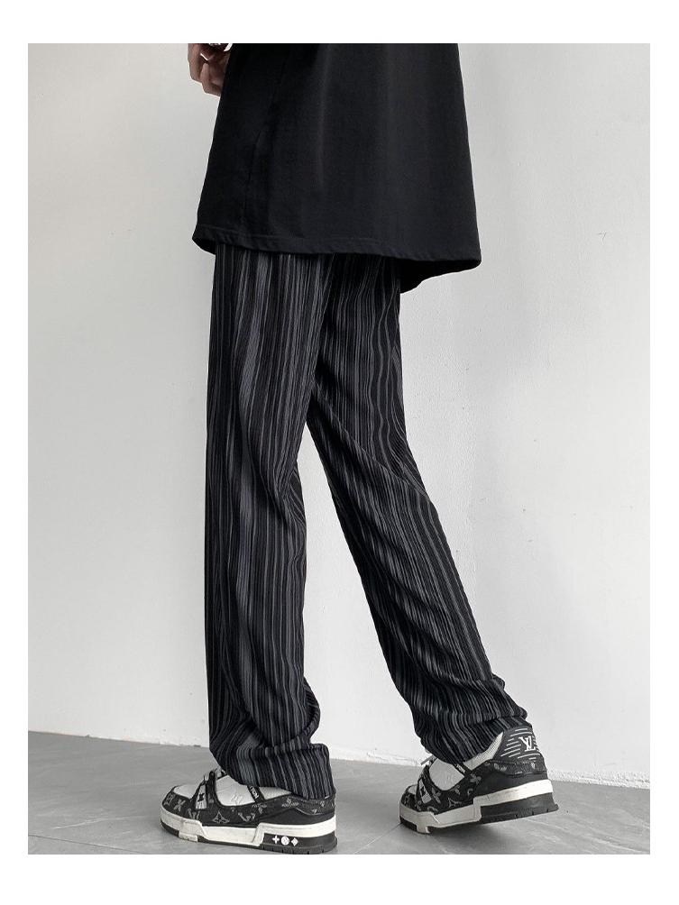 Мужские модные летние брюки Ice Silk с узором «зебра» — высококачественный свободный драпированный дизайн