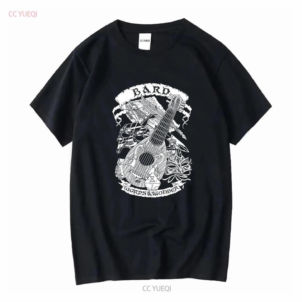 Fantasy RPG T Shirt Bard long or short sleeves vintage Washed Casual Versatile Unisex Soft designer clothes Slightly Breathable