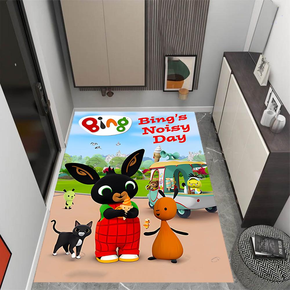 Bing And Friends In Garden Themed Anti-Slip Rugs - Polyester Home Decor, Suitable for Bedrooms, Living Rooms, Doorways, Studios, and Decorations