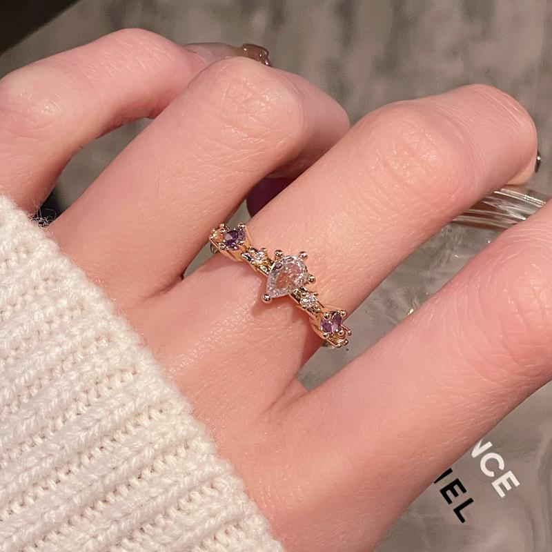 Нишевый Дизайн Цвет Сокровище Цвет Цир*****Ручка Кольцо Высокий Смысл Простая Мода Средневековые Украшения Женщины