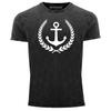 Men's Vintage Shirt Anchor Laurel Wreath Motif Print Shirt T-Shirt Print-