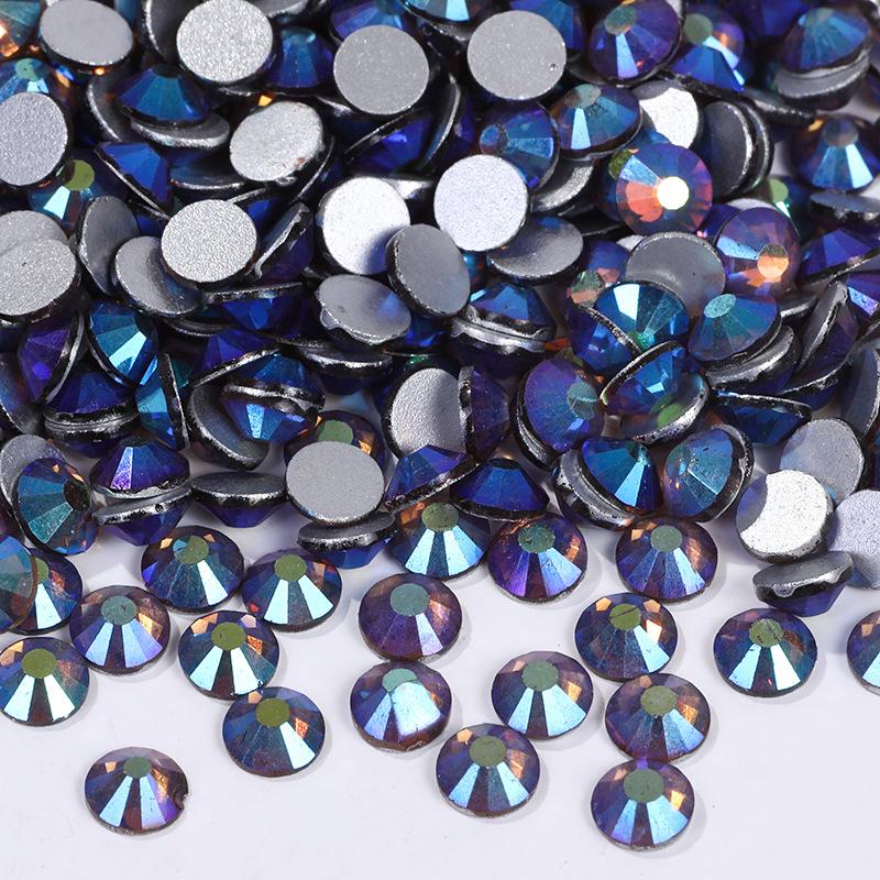 Цветной АБ Хрусталь Плоское Дно Сверло Круглое Сверло для Ногтей Сделай Сам Красочные Украшения для Ногтей