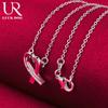 925 стерлингового серебра в форме сердца 18 дюймов женское ожерелье с подвеской Time модные свадебные украшения