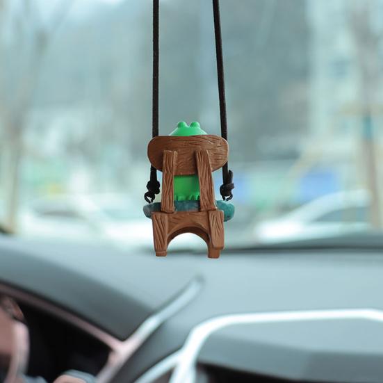 Подвесное украшение, очаровательное украшение в виде мультяшной лягушки со шнурком, легкое вешание, украшение для зеркала заднего вида, подвеска для салона автомобиля