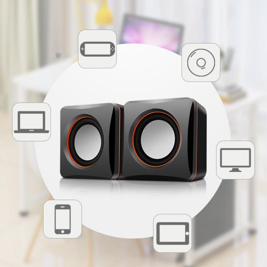 1 пара проводных динамиков, портативный USB-питание, мини-динамик, 3,5-разъемный сабвуфер, динамик для компьютера, ноутбука