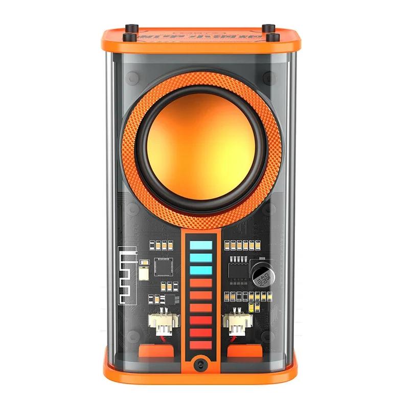 Transparent Cyberpunk Wireless Bluetooth Speaker Sound Light Rhythm Subwoofer TWS Stereo Music Center Hands-free Call