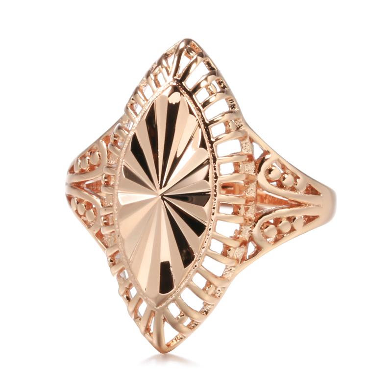 Индивидуальные кольца золотого цвета с тиснением, глянцевая полая текстура, эффектные ювелирные изделия, вечерние, свадебные, женские, необычные кольца на палец