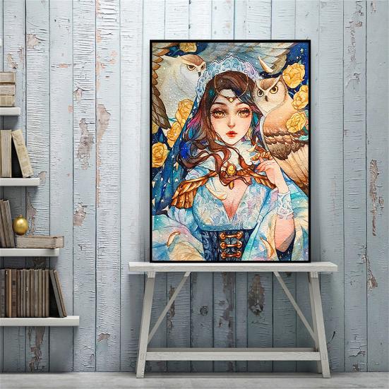 DIY 5D набор для рисования горным хрусталем красочная смола девушка узор горный хрусталь искусство для взрослых и детей яркий цвет горный хрусталь рисунок домашний декор