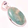 Amazonite Gemstone Pendant Handmade Ethnic Antique Design Jewelry 2.1" B9P00