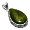 Подвеска из натурального зеленого лабрадорита из стерлингового серебра 925 пробы 2,56 дюйма w3u41